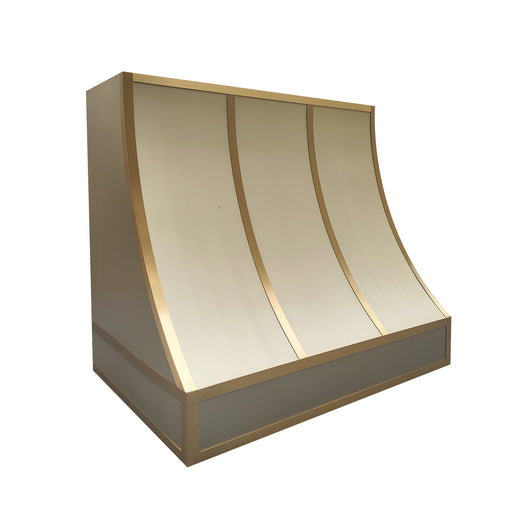 rangehoodmaster stainless steel range hood with the brass acccent