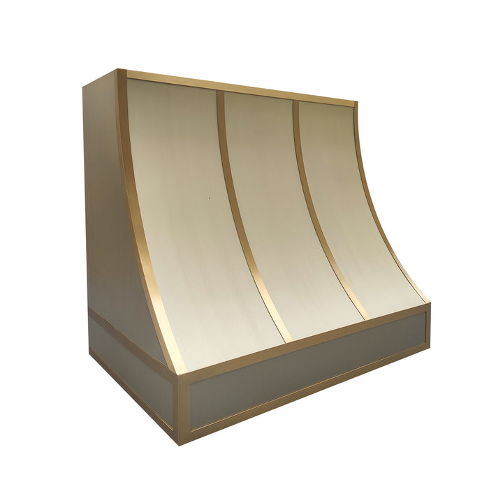 rangehoodmaster stainless steel range hood with the brass acccent