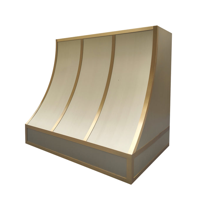 rangehoodmaster stainless steel range hood with the brass acccent