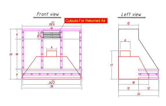 RHM Angled Stainless Steel Custom Range Hoods H11 for William
