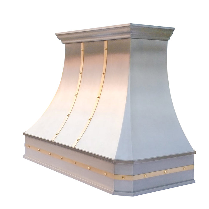 Stainless and Brass Range Hood Custom SH3-C2BTRM