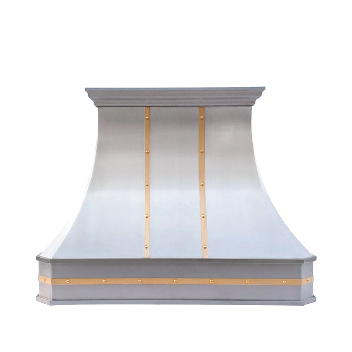 Stainless and Brass Custom Range Hood Custom SH3-C2BTRM