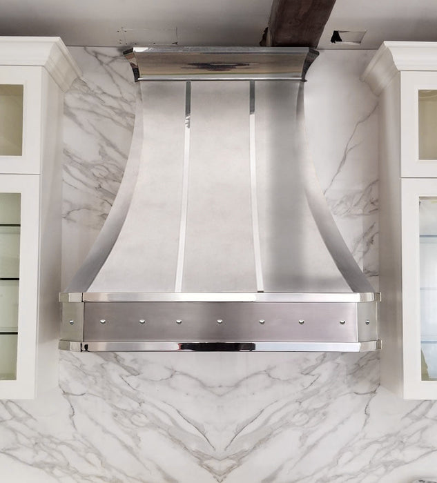 RHM Curved Stainless Steel Custom Kitchen Hood for Damian