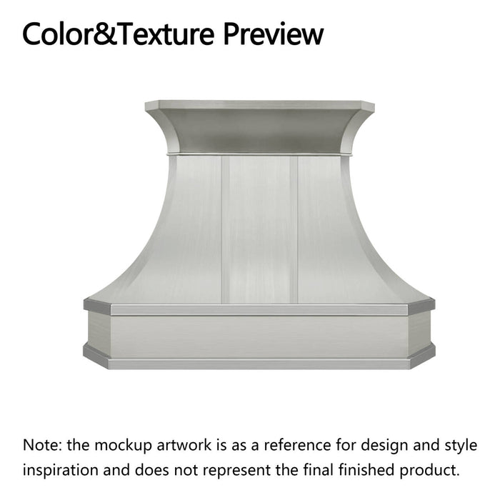 RHM Curved Brushed Stainless Steel Custom Kitchen Hood for Zachary