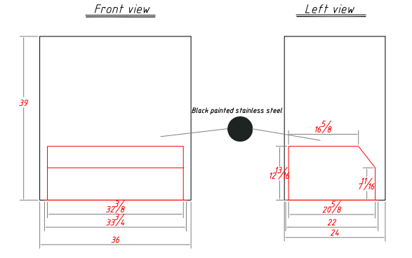 RHM Simple Black Box Stainless Steel Kitchen Range Hood for Rebecca