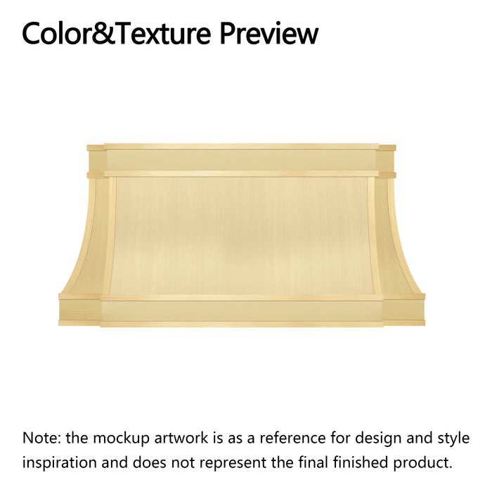 RHM Sweep Brushed Brass Custom Range Hood for Gina