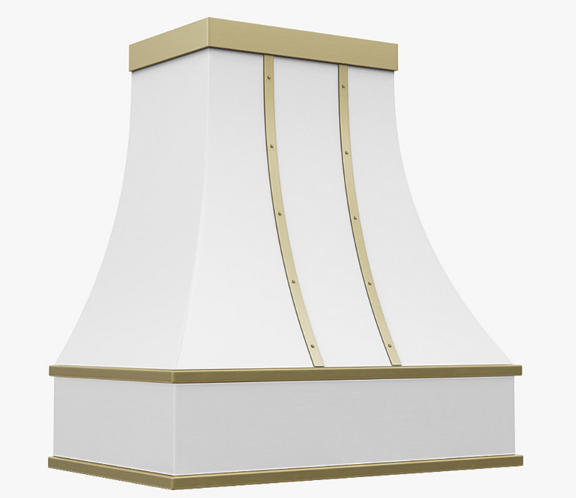 RHM Stainless Steel Custom Range Hood with Brass Bands H7 for Keith