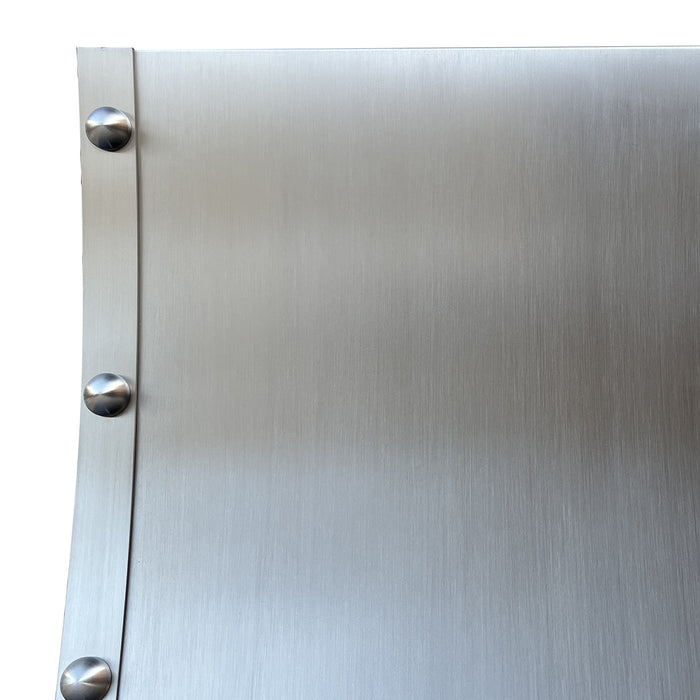 custom metal kitchen hoods with large rivets