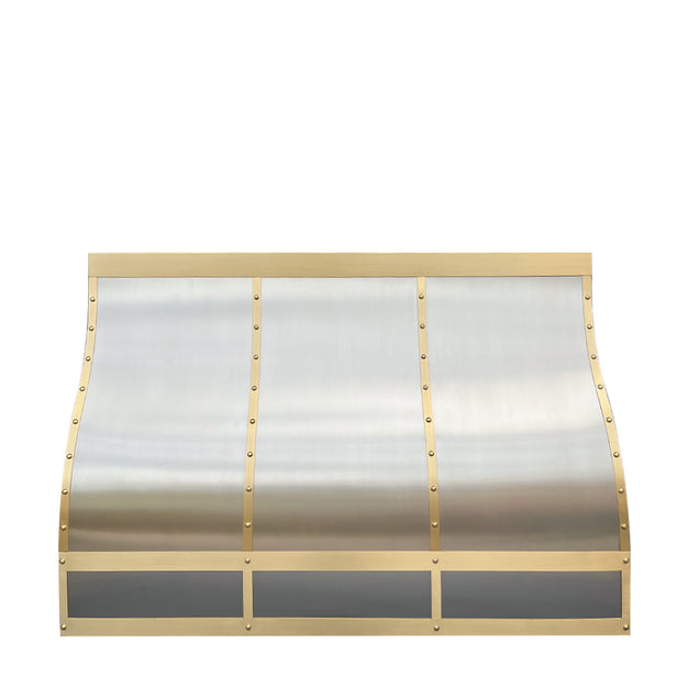 RHM Sweep Stainless and Brass Custom Range Hood for Susan