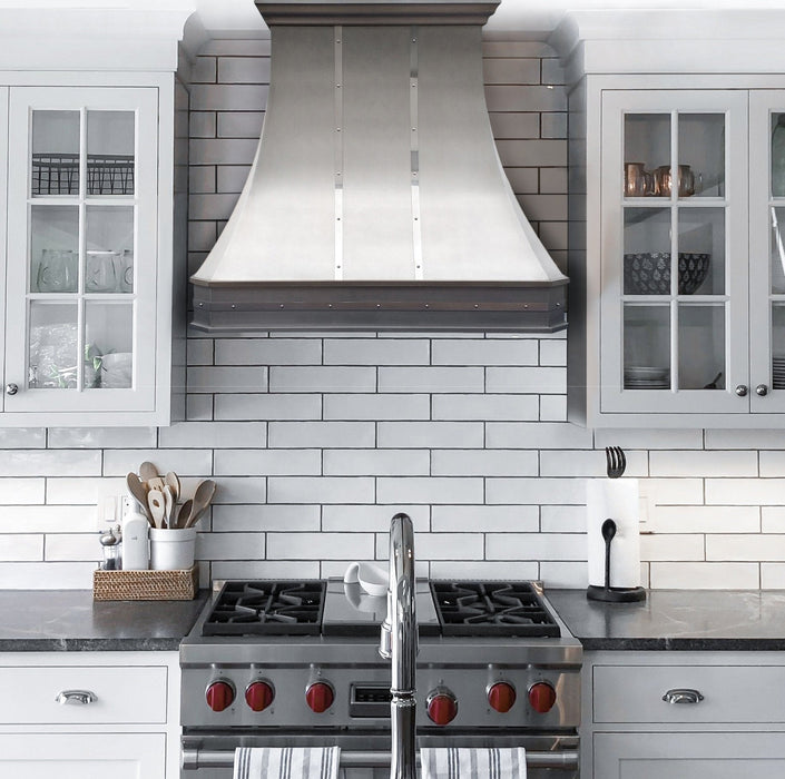 [CUSTOM] RHM Curved Custom Stainless Steel Range Hoods with Bands SH3-C-2STRM