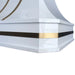 White Stainless Steel Custom Range Hood with Brass Bands SH3-C-2STRM