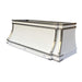 custom white metal range hood 