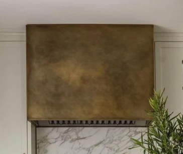 RHM Box Shaped Custom Brass Range Hood for Korina