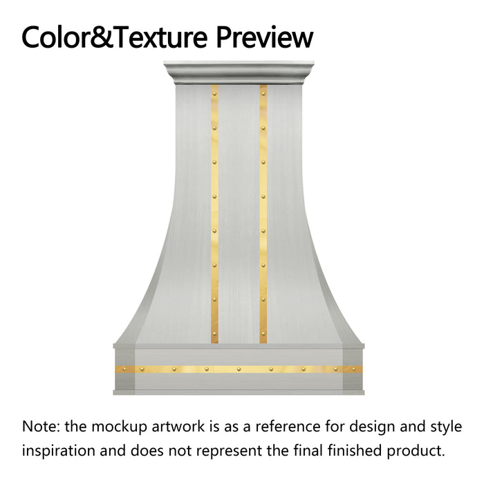 RHM Custom Sweep Stainless Steel Kitchen Hood for Natasha