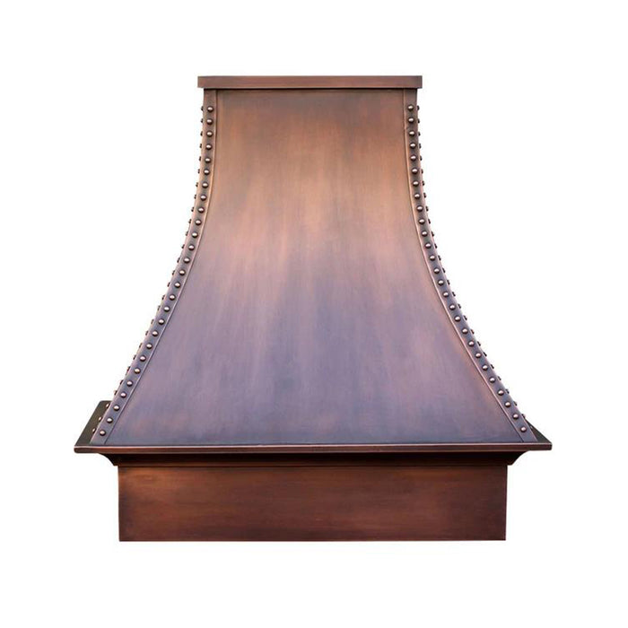 copper vent hood with rivets
