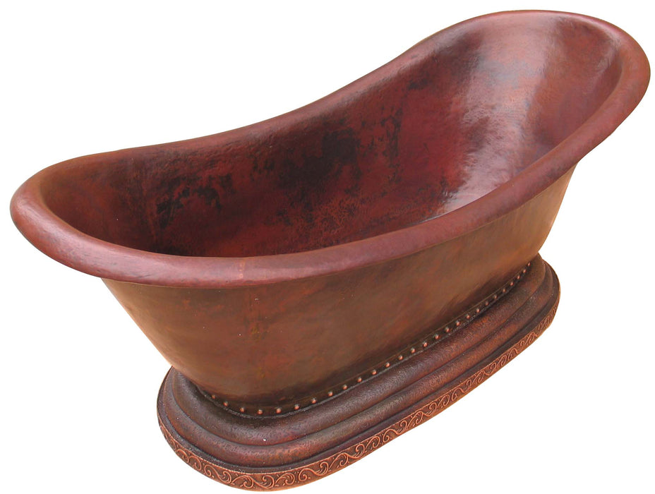 Vintage Double-slipper Copper Tub with Rings RM-CB01-05