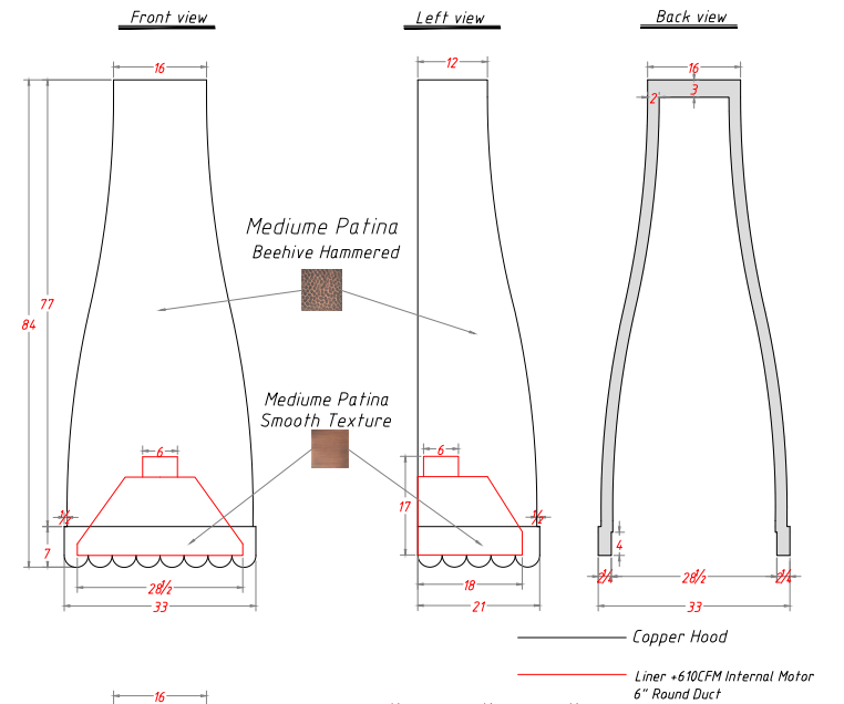 RHM Custom Scalloped Copper Range Hood VH50-1 for Caroline