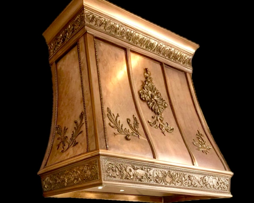 RHM Custom Copper Range Hood with Special Pattern Design for Marina