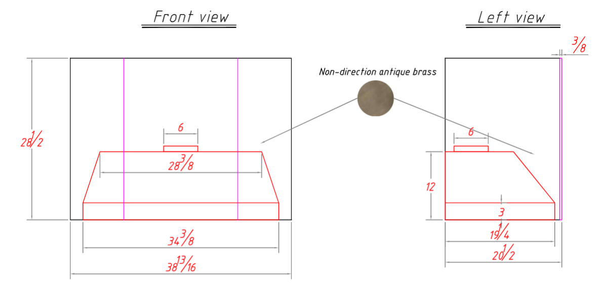RHM Custom Brass Range Hood H5 for Shana's Project