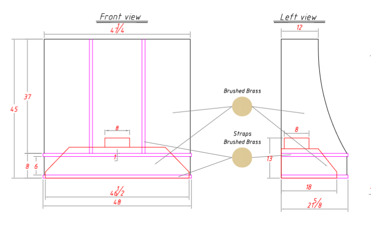 RHM Custom Brass Range Hoods H8 for Larimore Homes