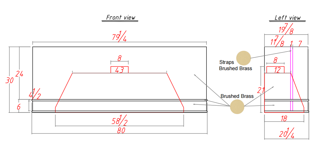 RHM Box Shaped Custom Brass Range Hood for Amy