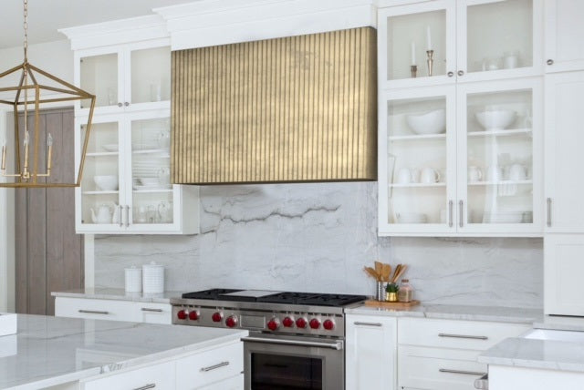 RHM Luxury Box Custom Brass Range Hood with Ribs SH5-LF-R02