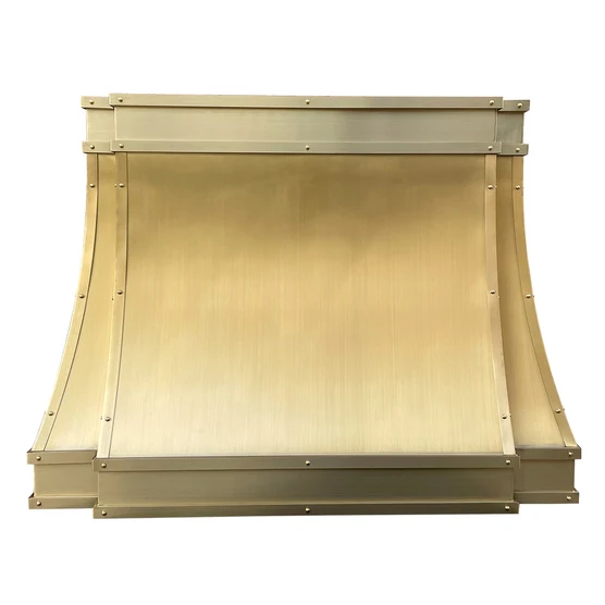 RHM Sweep Stainless and Brass Custom Range Hood H8-4TRB for Debbie