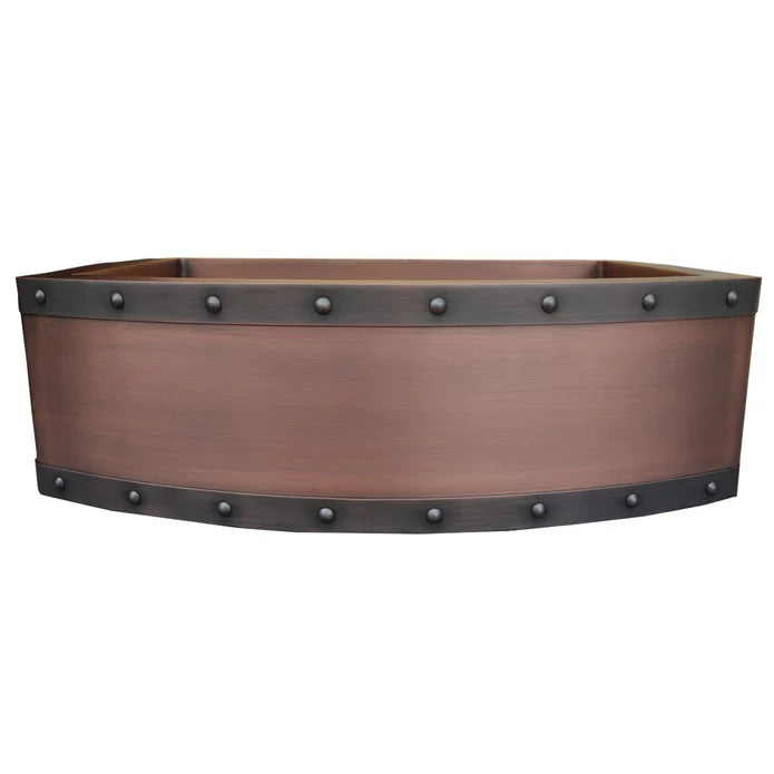Copper Farmhouse Kitchen Sink 60/40 Double Bowl