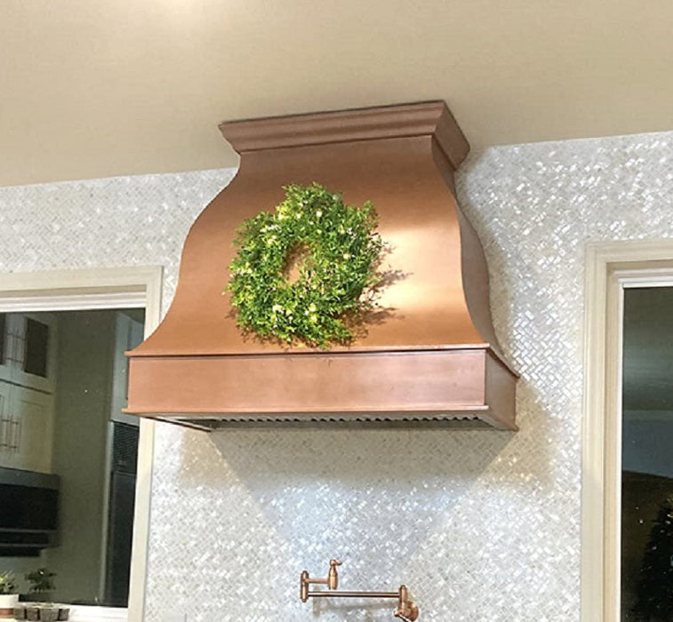 s-curved copper range hood