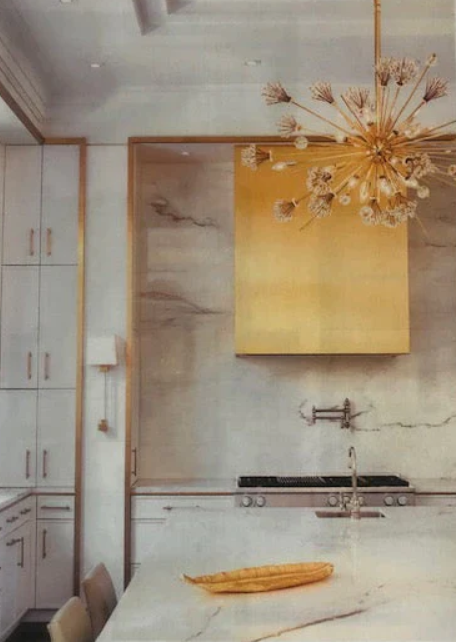 custom brass range hood