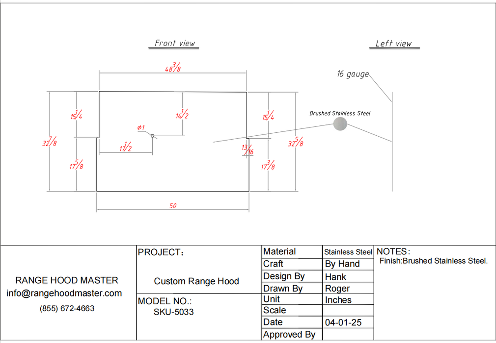 Custom 16-Gauge Stainless Steel Backsplash Kitchen Tile for Susan