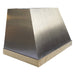 Angled Brushed Stainless Steel Custom Range Hood with brushed brass apron