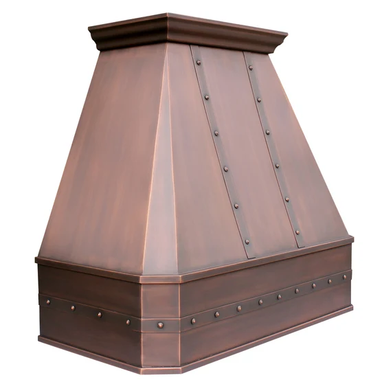RHM Custom Copper Kitchen Hood Curved Corner Design for Ann