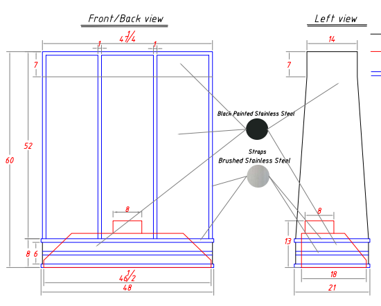 RHM Angled Stainless Steel Custom Range Hoods H11 for Mark