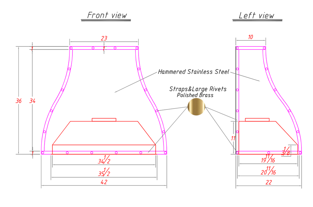 RHM Custom Metal Kitchen Hood H1-B01-H for Benjamin