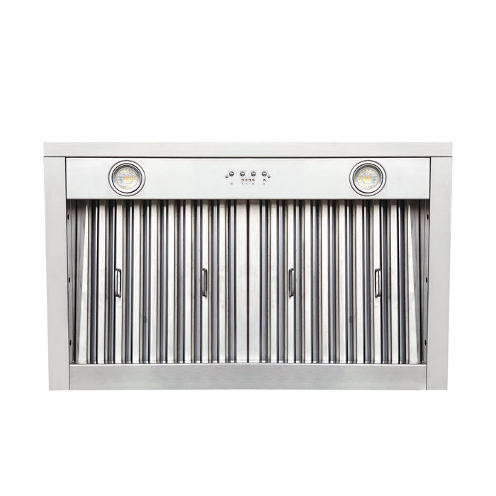 Brushed Stainless Steel Kitchen Hood 36"W x 27"H x 24"D With Liner and Blower SH8-4TR-2 (in-stock)
