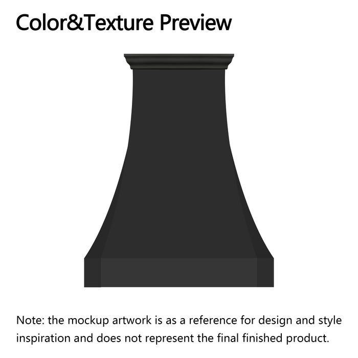 RHM Black Painted Stainless Steel Custom Kitchen Hood with Cut Off Edge H3-C2 for John & Susan