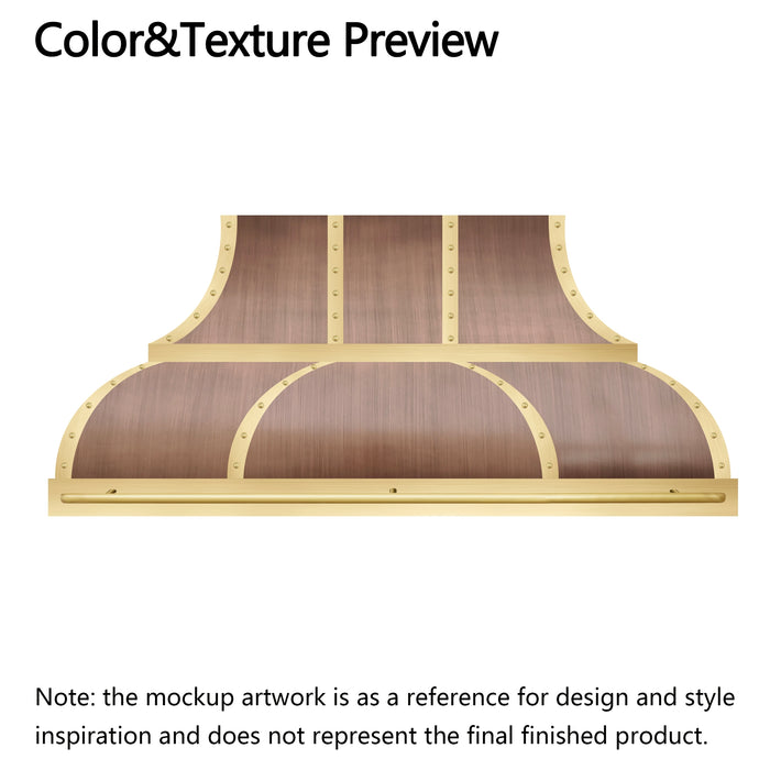 RHM Bell Design Custom Medium Patina Copper Vent Hood for Tani