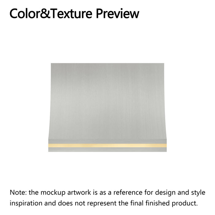 RHM Custom Stainless Steel Slope Kitchen Hood with Brass Straps H8 for Matt