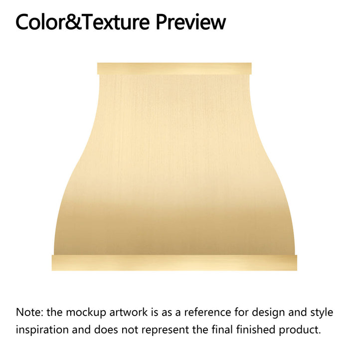 RHM Curved Custom Brass Range Hood H1-4S2T for Dani's Project