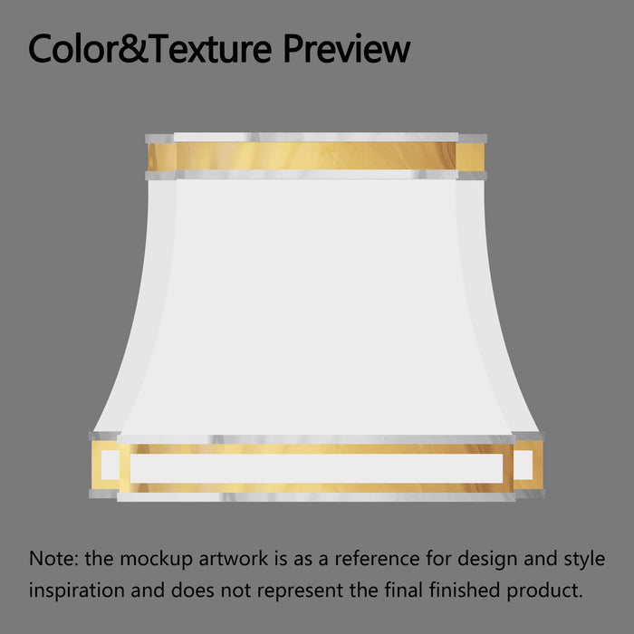 RHM White Stainless Steel Custom Range Hood H33-C6WB for Tannis