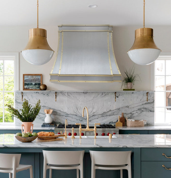 [CUSTOM] RHM Sweep Stainless Steel Custom Range Hood with Brass Trims SH33-C4BS