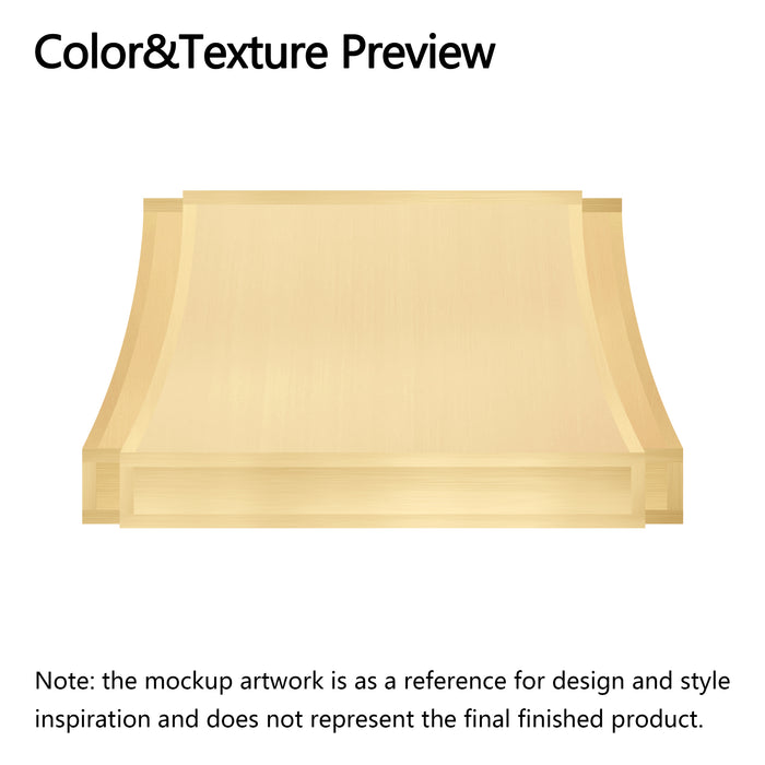 RHM New Curved Custom Range Hood with Brass Straps for Michelle