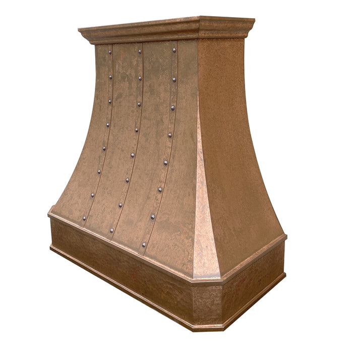 custom rustic copper kitchen vent hood