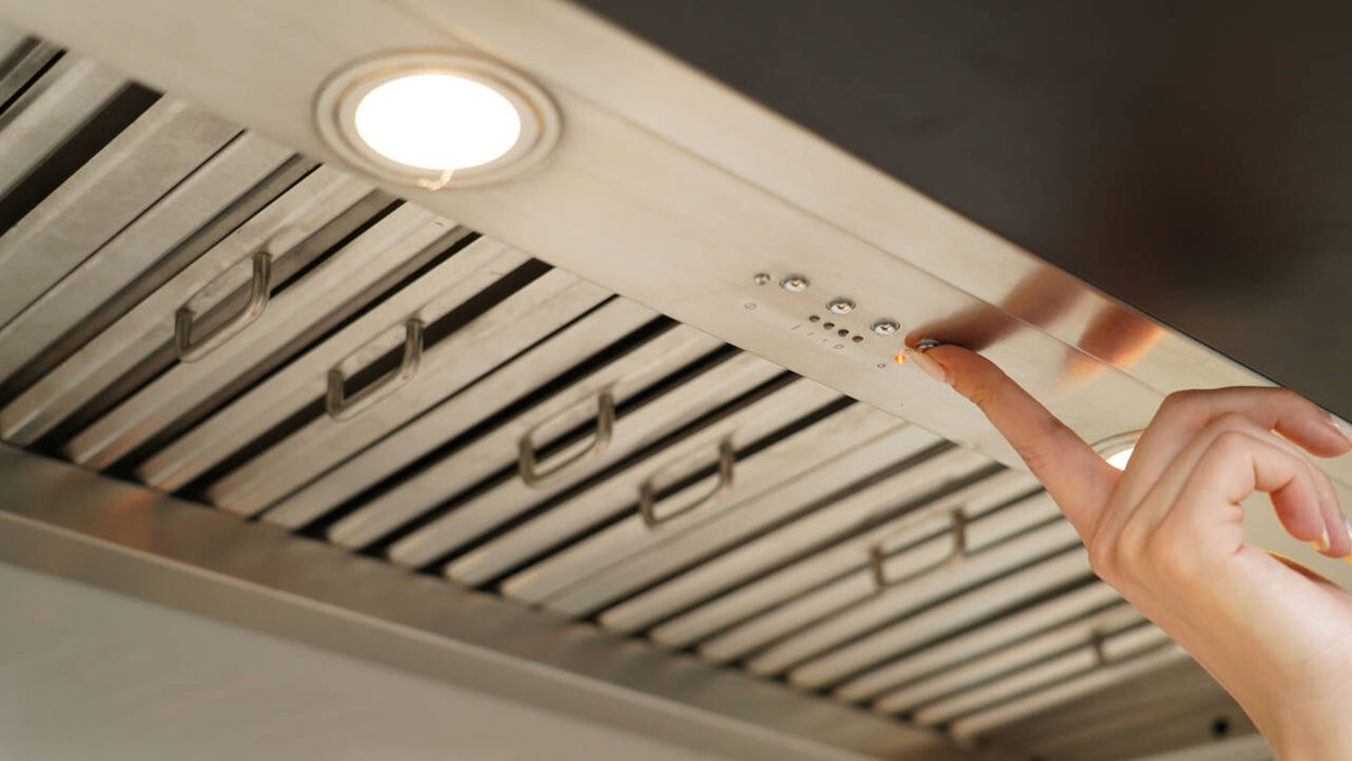 RHM Sweep Custom Stainless Steel Range Hoods with Mirrored Accents SH7-C-4TR