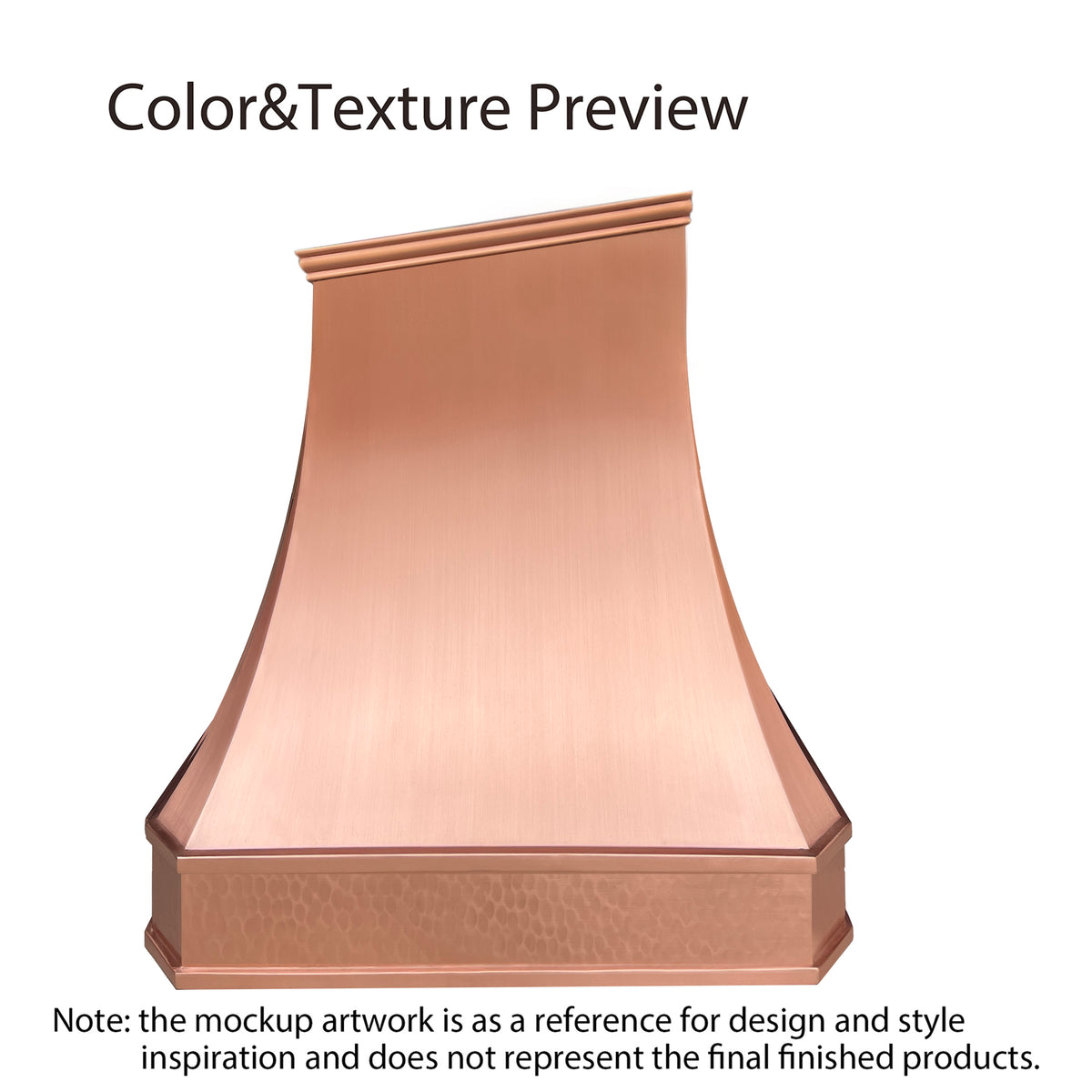 RHM Solid Custom Natural Copper Kitchen Hood VH03SLPN for Ryles