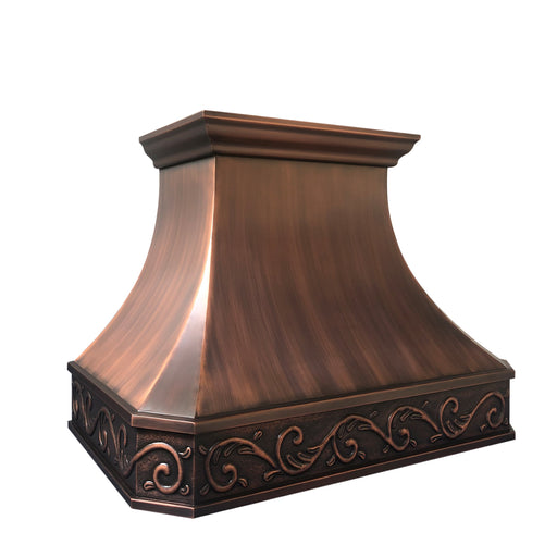 Custom Antique Copper Kitchen Hood