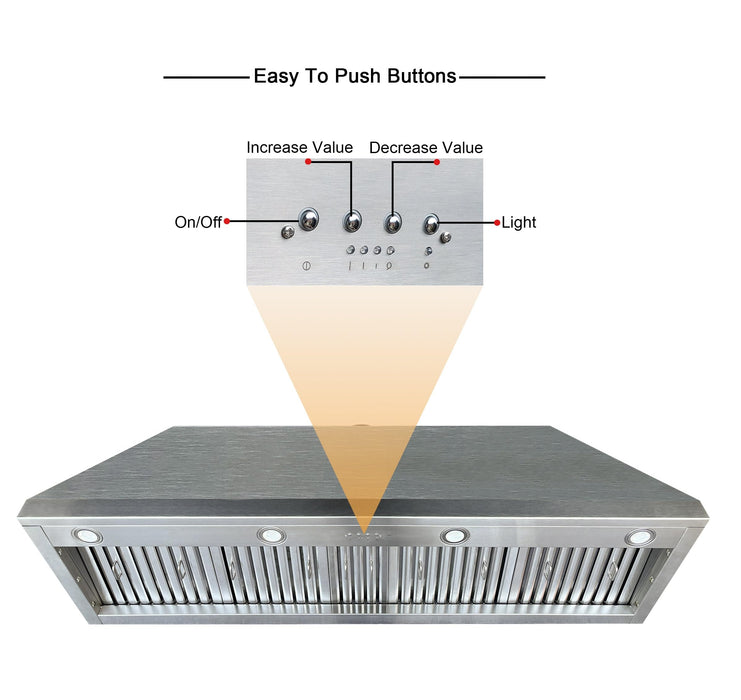 RHM Sweep Stainless Steel Custom Range Hood with Brass Accent H33 for Qartoumy