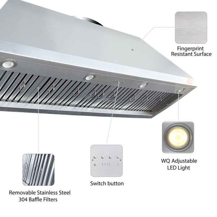 RHM Sweep Stainless Steel Custom Range Hood with Brass Accent H33 for Qartoumy
