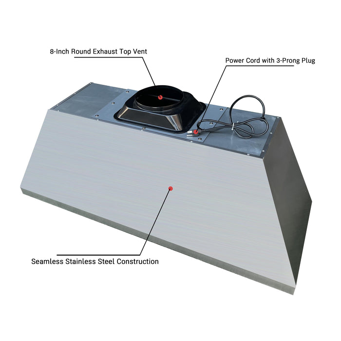 RHM Sweep Stainless Steel Custom Range Hood with Brass Accent H33 for Qartoumy